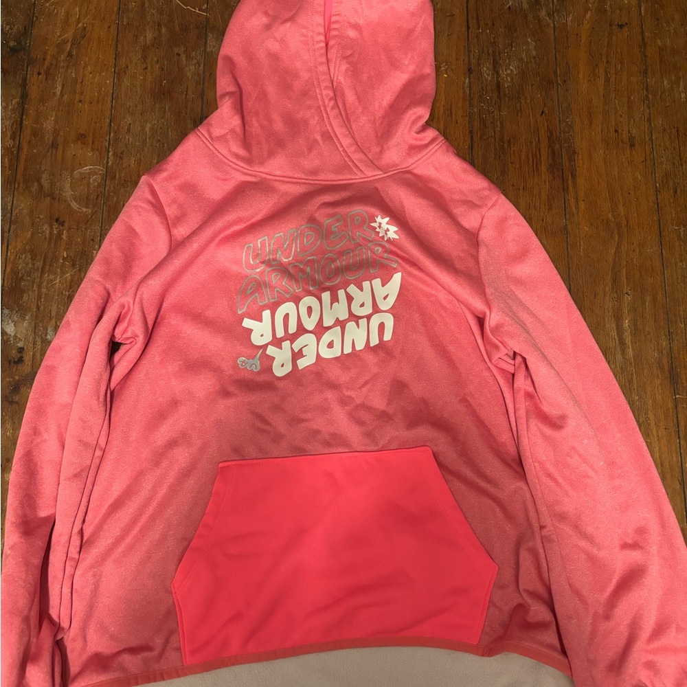 Under Armour Kids Pink Hoodie with Logo